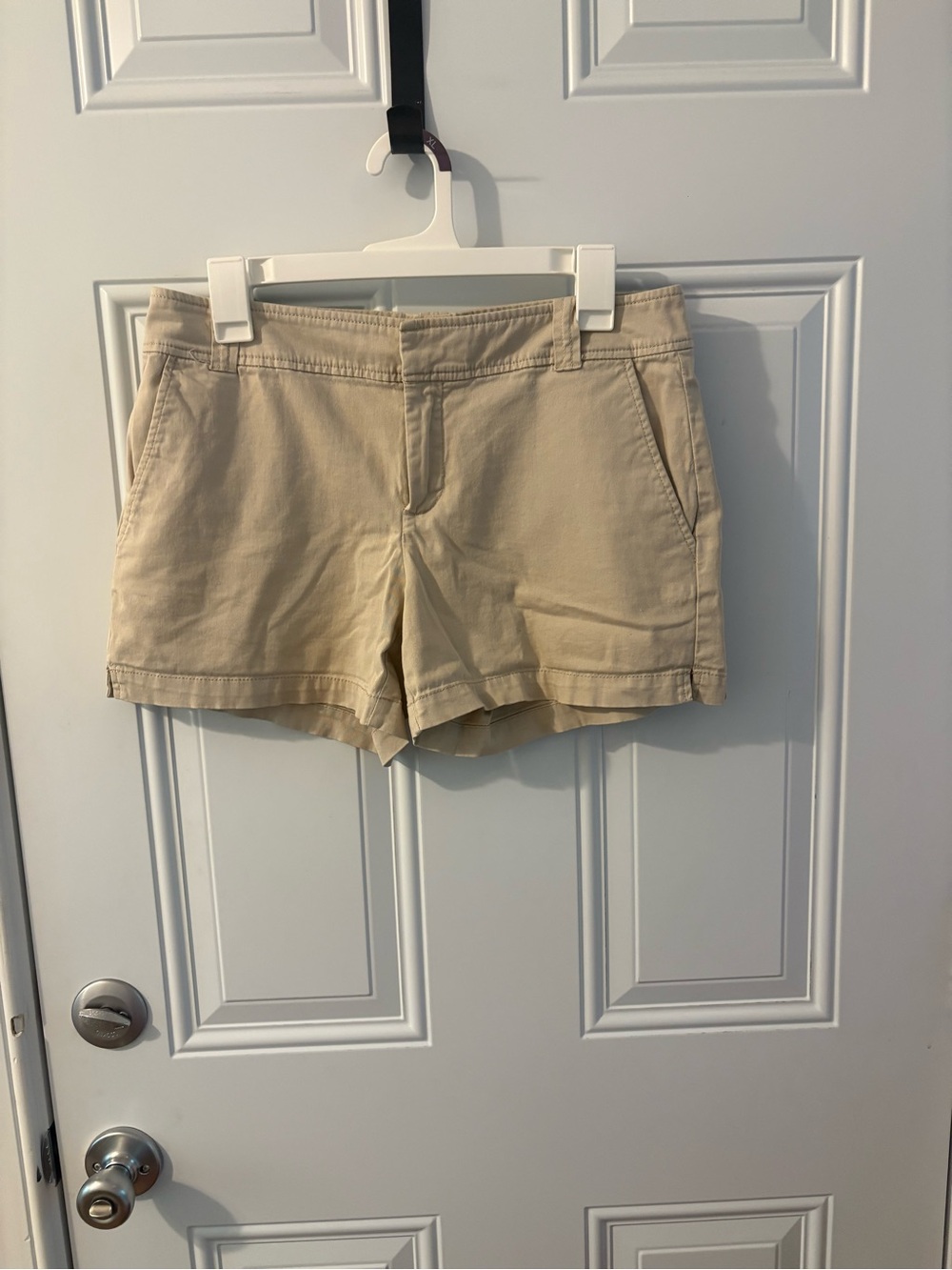 New York & Company Beige Cotton Chino Shorts